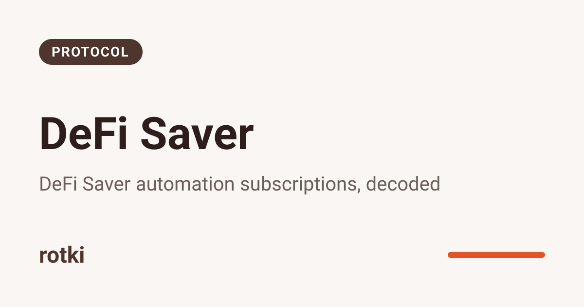DeFi Saver support | rotki