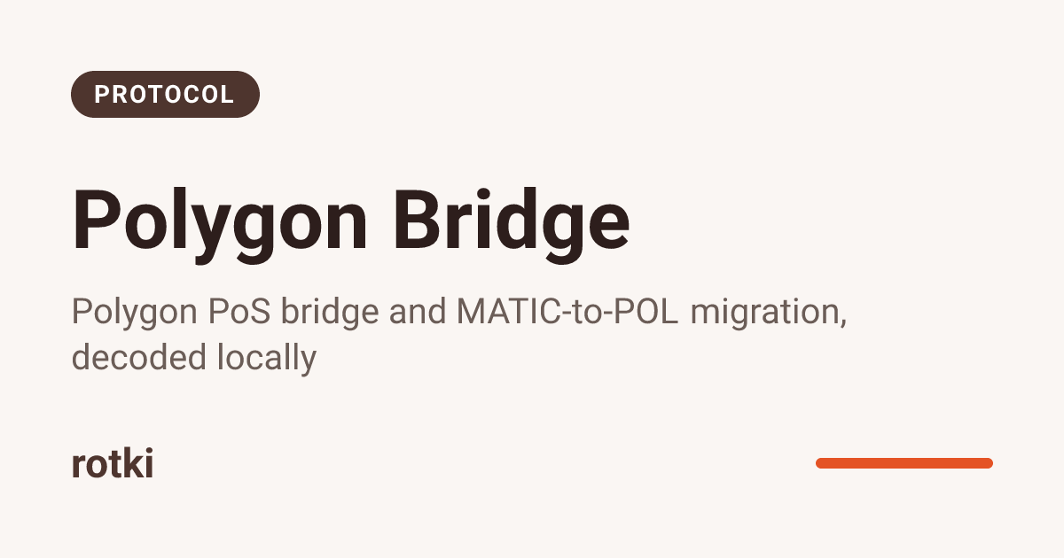 Rotki Polygon Bridge integration with rotki - Polygon PoS bridge and MATIC-to ...